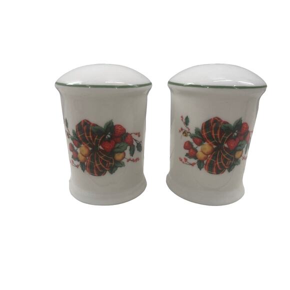 Vintage William James Ceramic Porcelain Holiday Fall Salt And Pepper Shaker - Picture 5 of 16